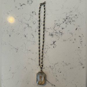 Beaded Necklace with Large Stone
